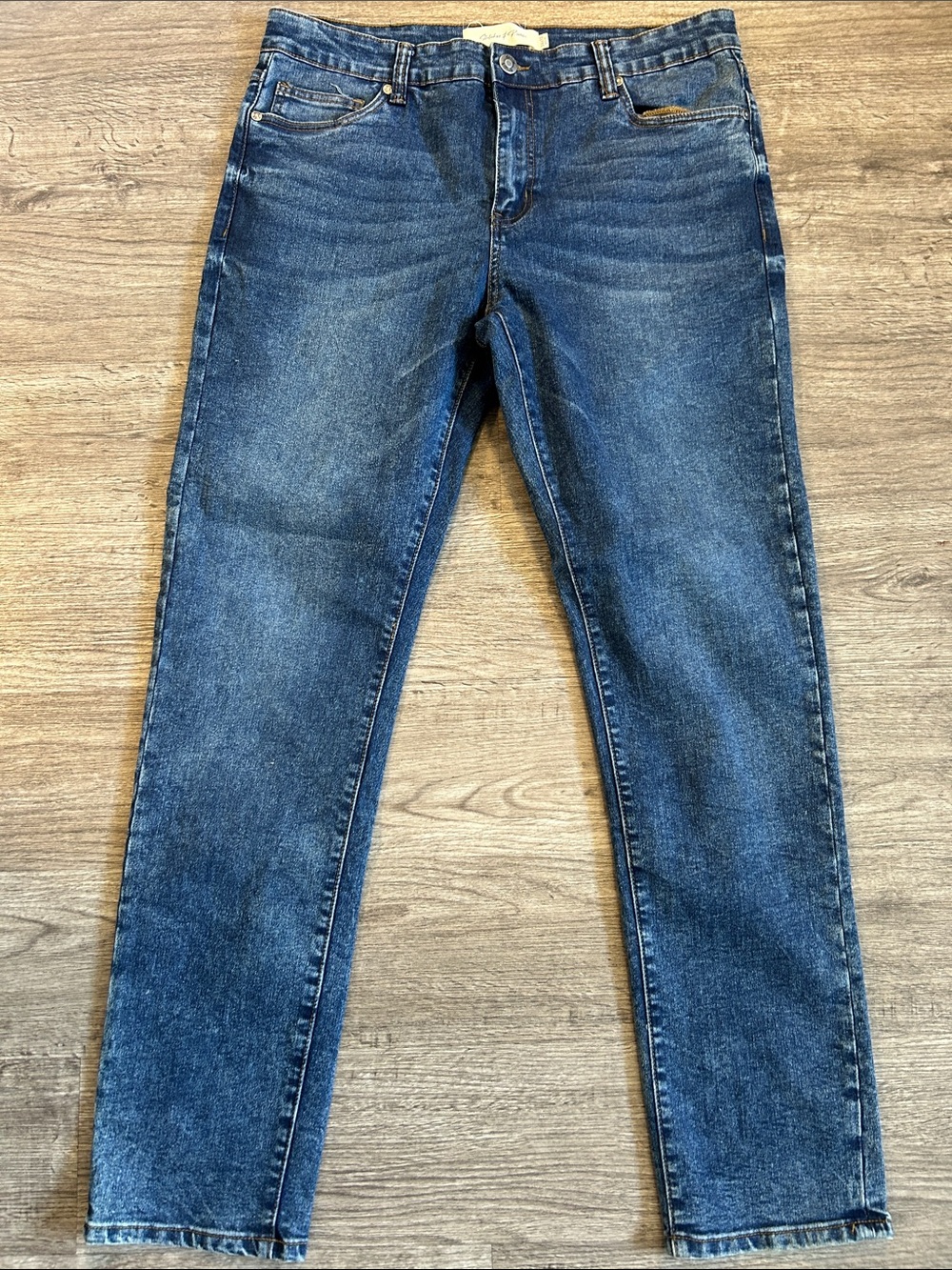 Stitches & Rivets Men’s 34x32 Dark Wash Straight Stretch Jeans Classic Denim
